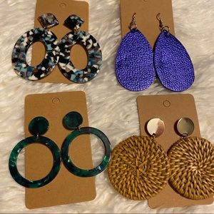 W - Lot of 4 pair of statement earrings new